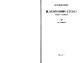 book Il mondo dopo l'uomo. Tecnica e violenza