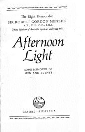 book Afternoon Light: some memories of men and events