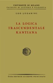 book La logica trascendentale kantiana