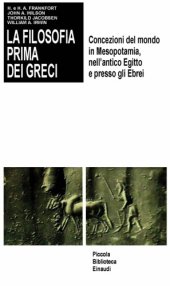 book La filosofia prima dei Greci. Concezioni del mondo in Mesopotamia, nell’antico Egitto e presso gli Ebrei