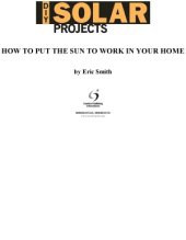 book DIY Solar Projects. How to Put the Sun to Work in Your Home