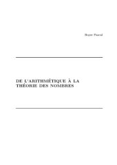 book De l’arithmétique à la théorie des nombres