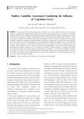 book [Article] Shallow Landslide Assessment Considering the Influence of Vegetation Cover