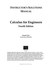 book Calculus for Engineers 4th Edition Instructor’s Solutions Manual