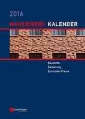 book Mauerwerk-kalender 2016.