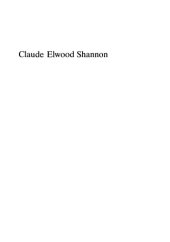 book Collected Papers of Claude E. Shannon