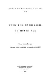 book Pour une mythologie du Moyen Age