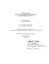 book En guize d’omme : female cross dressing and gender reversal in four medieval French texts