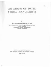 book An album of dated Syriac manuscripts.