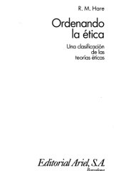 book Ordenando la ética. Una clasificación de las teorías éticas