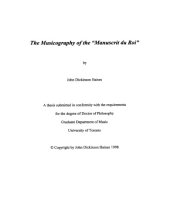 book The musicography of the "Manuscrit du Roi"