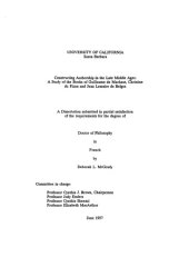 book Constructing authorship in the late Middle Ages : a study of the books of Guillaume de Machaut, Christine de Pizan and Jean Lemaire de Belges