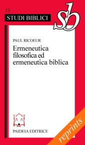 book Ermeneutica filosofica ed ermeneutica biblica