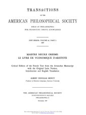 book Maistre Nicole Oresme : Le livre de yconomique d’Aristote : critical edition of the French text from the Avranches manuscript with the original Latin version, introduction and English translation [by] Albert Douglas Menut