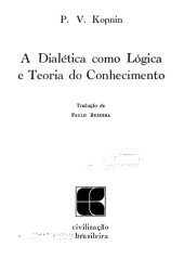 book Dialética como Lógica e Teoria do Conhecimento