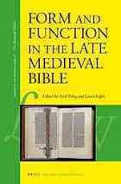 book Form and function in the late medieval Bible