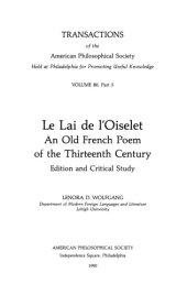 book Le Lai de l’oiselet : an Old French poem of the thirteenth century : edition and critical study