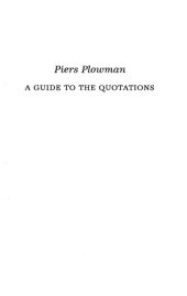 book Piers Plowman : a guide to the quotations