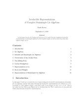 book Irreducible Representations of Complex Semisimple Lie Algebras