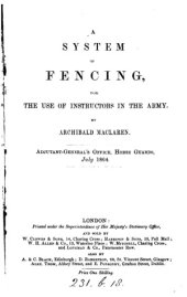 book A sistem of fencing for the use jf instructors in the army