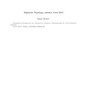 book Algebraic Topology, summer term 2015