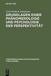 book Grundlagen einer Phänomenologie und Psychologie der Perspektivität