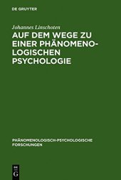 book Auf dem Wege zu einer Phänomenologischen Psychologie