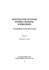 book Nineteenth-century women seeking expression : translations from the French