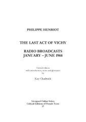 book The last act of Vichy : radio broadcasts, January-June 1944