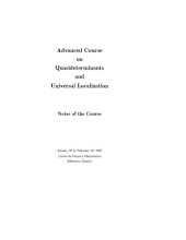 book Advanced Course on Quasideterminants and Universal Localization: Notes of the Course