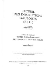 book Recueil des inscriptions gauloises Vol. 2.1, Textes gallo-étrusques. Textes gallo-latins sur pierre