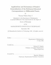 book Applications and extensions of Fomin’s generalization of the Robinson-Schensted correspondence to differential posets