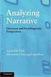 book Analyzing narrative : discourse and sociolinguistic perspectives