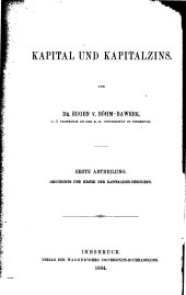 book Geschichte und Kritik der Kapitalzins-Theorieen