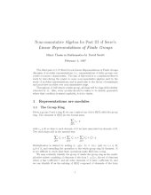 book Noncommutative Algebra for Part III of Serre’s Linear Representations of Finite Groups