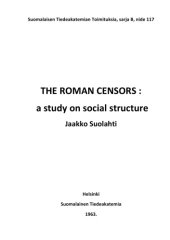 book The Roman censors: a study on social structure