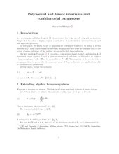 book Polynomial and tensor invariants and combinatorial parameters