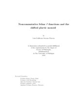 book Noncommutative Schur P-functions and the Shifted Plactic Monoid [PhD thesis]