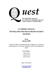 book Et credidit populus. The role and function of beliefs in early societies.  A Special Edition containing the Proceedings of a conference held at Queen’s University of Belfast on the 19th September, 2008.