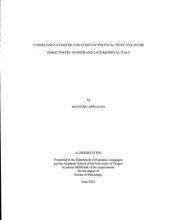 book Curses and laughter : the ethics of political invective in the comic poetry of high and late medieval Italy [PhD Dissertation]