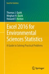 book Excel 2016 for Environmental Sciences Statistics: A Guide to Solving Practical Problems