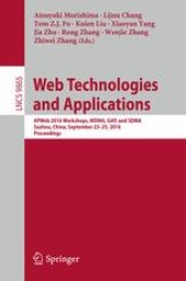 book Web Technologies and Applications: APWeb 2016 Workshops, WDMA, GAP, and SDMA, Suzhou, China, September 23-25, 2016, Proceedings