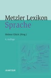 book Metzler Lexikon Sprache