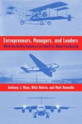 book Entrepreneurs, Managers, and Leaders: What the Airline Industry Can Teach Us about Leadership