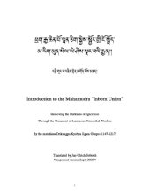 book Introduction to the Mahamudra "Inborn Union": Removing the Darkness of Ignorance Through the Ornament of Luminous Primordial Wisdom