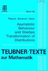 book Asymptotic behaviour and Stieltjes transformation of distributions