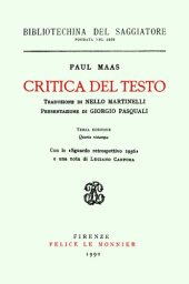 book Critica del testo