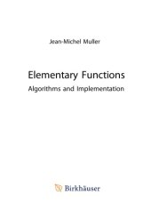 book Elementary Functions. Algorithms and Implementation