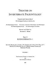 book Treatise on Invertebrate Paleontology - Part S - Echinodermata 1