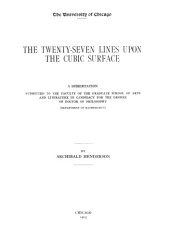 book The Twenty-Seven Lines Upon the Cubic Surface